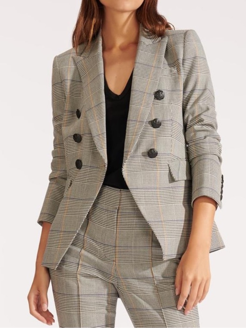 VERONICA BEARD Miller White Multi Plaid Dickey Jacket Womens Size 8